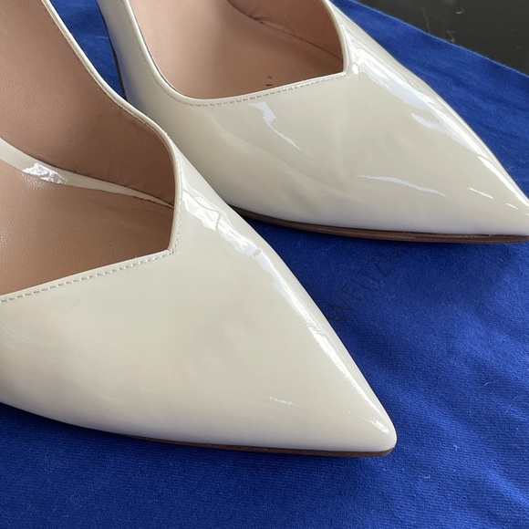 Stuart Weitzman White Patent Anny Pump 105 - Picture 8 of 15